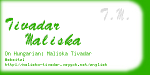 tivadar maliska business card